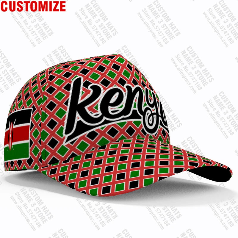 Kenya Baseball Caps Free 3d Custom Name Team Logo Ke Hat Ken Country Fishing Travel Swahili Nation Kenyan Republic Flag Headgear