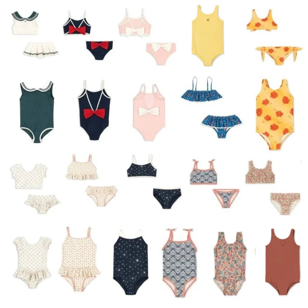 Baby Swimwear KS Brand 2026 New Summer Girls Swimsuit Cute Cherry Kids Baby Outfit Set Holiday Beach Bikini Children Clothing