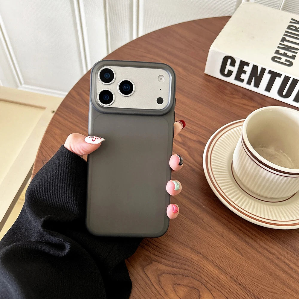 Luxury Transparent Matte Case For iPhone Air 17 16 15 14 13 12 Pro Max Plus 16E Clear Candy Color Silicone Soft Cover Shell 17P
