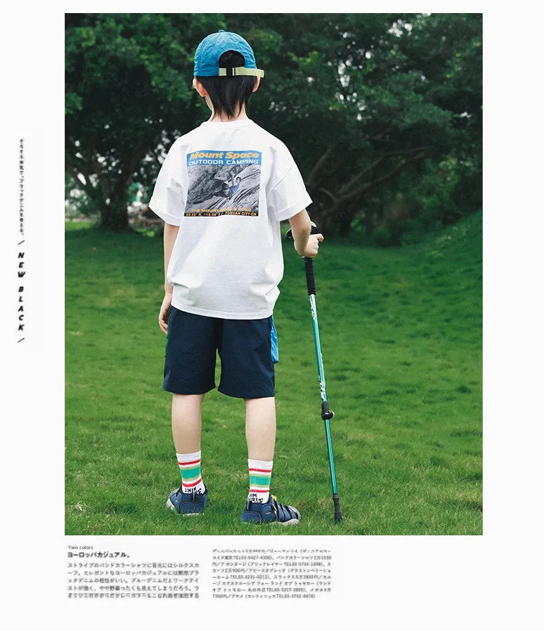 Quick Dry Children's Shorts Boys' Color Block Workwear Summer New Arrival Kids' Clothing Elastic Waist Straight Leg Pants