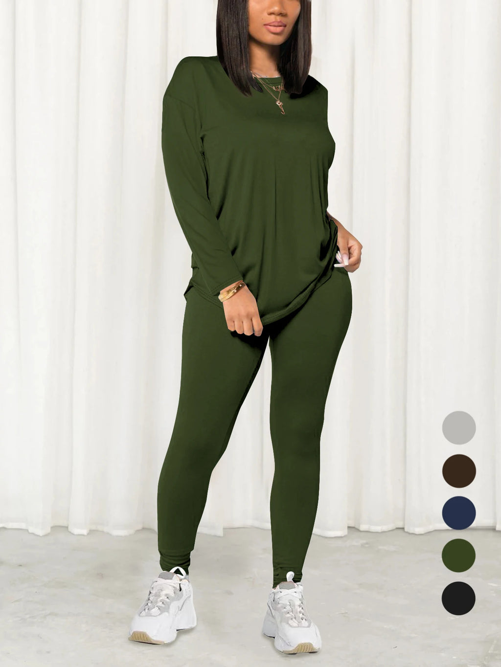 Spring and summer women's two-piece set long sleeved pants sportswear yoga clothes casual suit suitable for summer and autumn