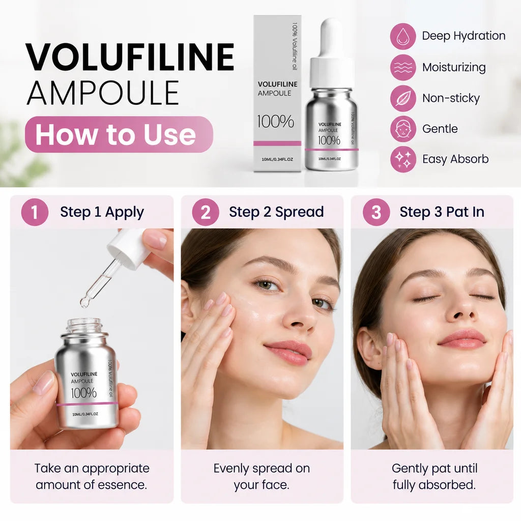 100% Volufiline Ampoule Serum Deep Hydration Moisturizing Revitalize Refresh Non-sticky Boost Skin Elasticity Gentle Easy Absorb