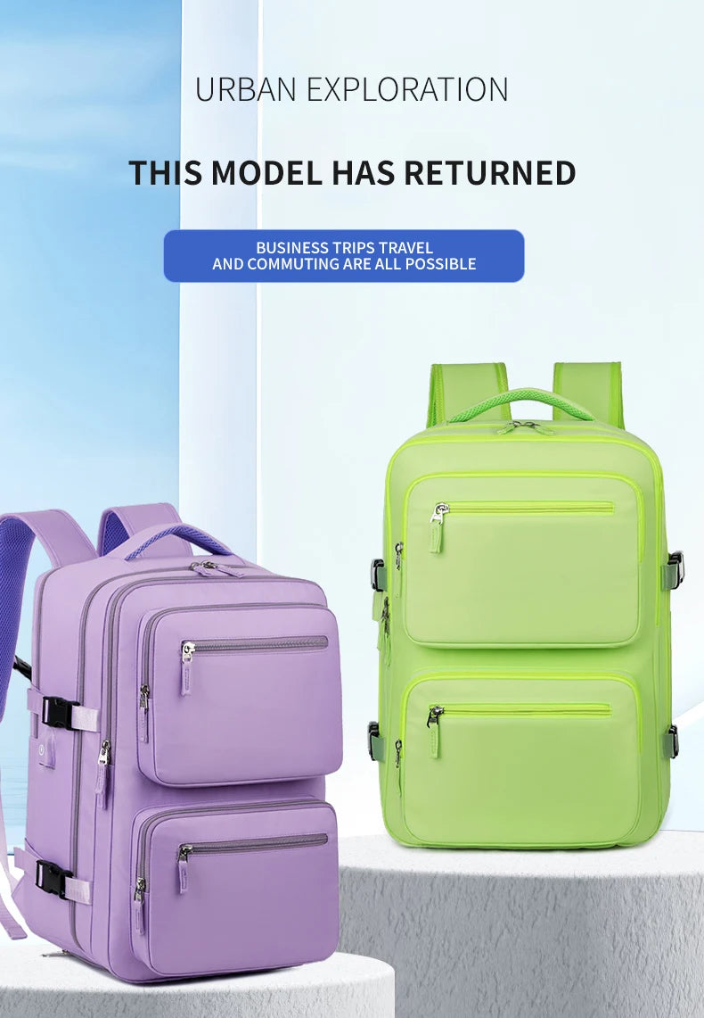 Large Travel Backpack for Women Men Cabin Bag Multifunctional Airplane Waterproof Backpack with USB Charging Anti-Theft Backpack