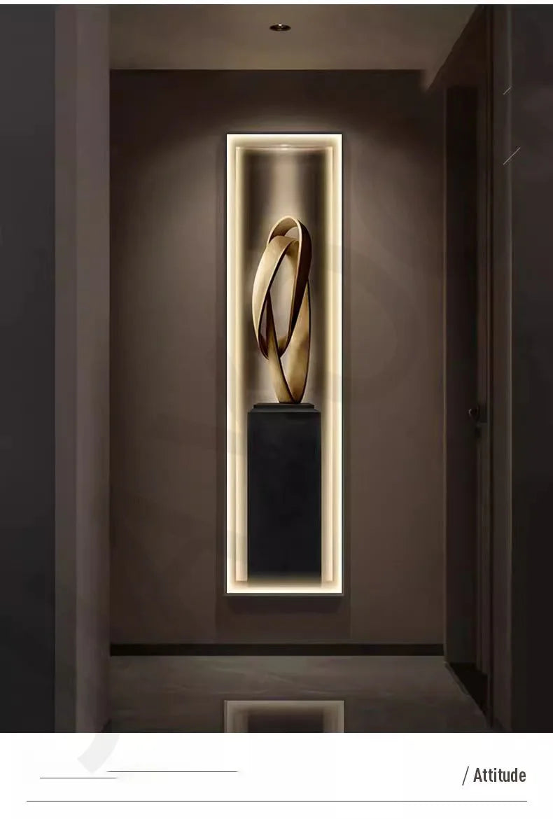Led Modern Light Luxury Entrance Decoration Painting Slender Entrance Wall Painting High-end Hanging Painting Corridor Wall Lamp