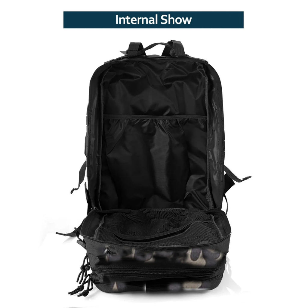Durable Nylon 50L Waterproof Tactical Outdoor Backpack for Hiking Trekking Fishing Hunting Camping Travel