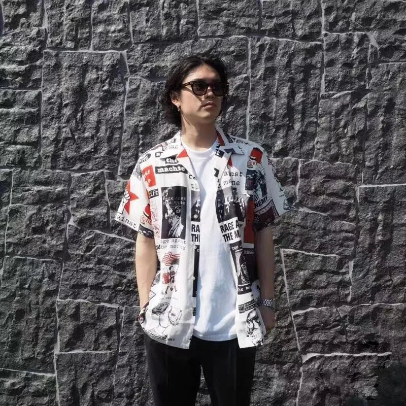 Classics 2025 WACKO MARIA Shirt Photo Print Vintage Men's And Women's Loose Hawaiian WACKO MARIA Short Sleeve Shirt T-Shirts