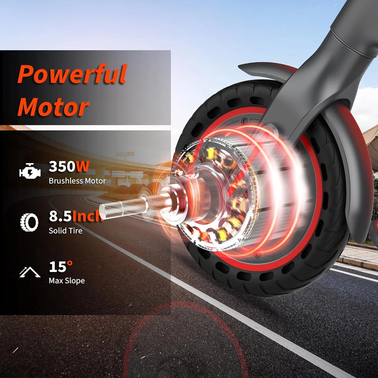 AOVOPRO ES80 350W Electric Scooter 10.5Ah 19mph Max Speed Smart APP Control 21miles Max Range Foldable E-Scooter for Adult
