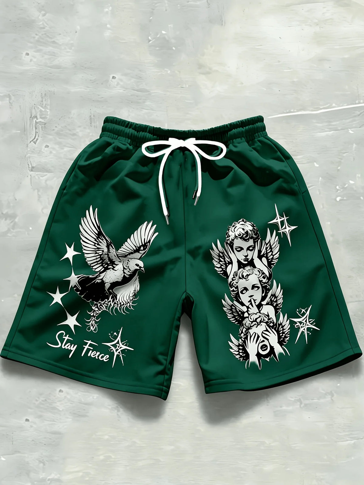 2026 Summer Best-selling Outdoor Sports Casual Fashion Comfortable Simple Angel Patterned Printed Men's Shorts