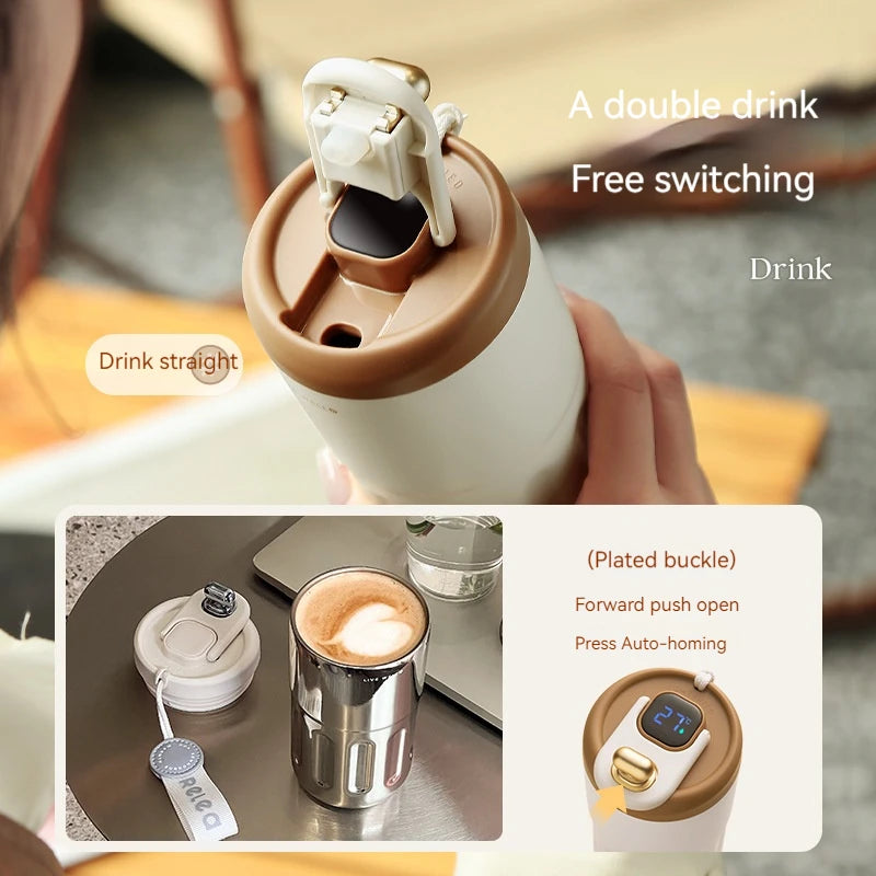 Stainless Steel Vacuum Cup Smart Thermos Bottle Water Digital LED Temperature Coffee Cup Office Cup Business Portable Mug