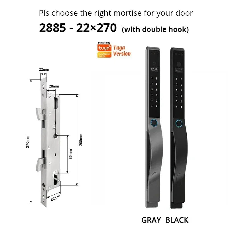 SZJN 3D Face Recognition Tuya Wifi Digital Electronic Broken Bridge Aluminum Lock Waterpoof Fingerprint Password Card Key Unlock