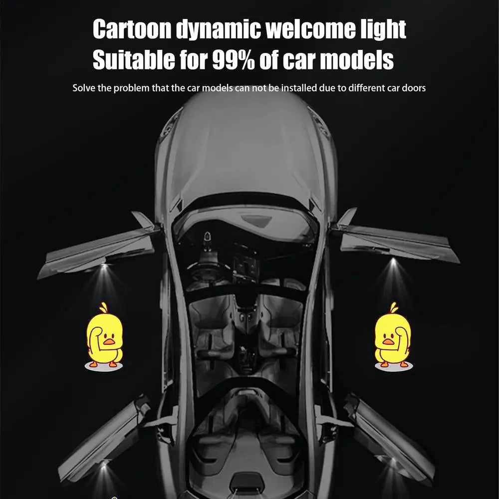 Car Door Light Projector Animated Dynamic Car Welcome Courtesy Ghost Shadow Lamp Wireless Sensor Car Door Puddle Lights For