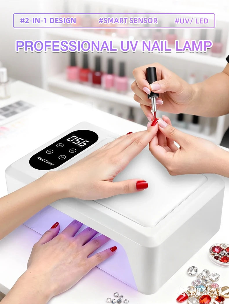 Professional 96 LED Nail Lamp Quick UV Gel Nail Polish Dryer With 4 Timer Sensor Lamp For Manicure Salon Tools