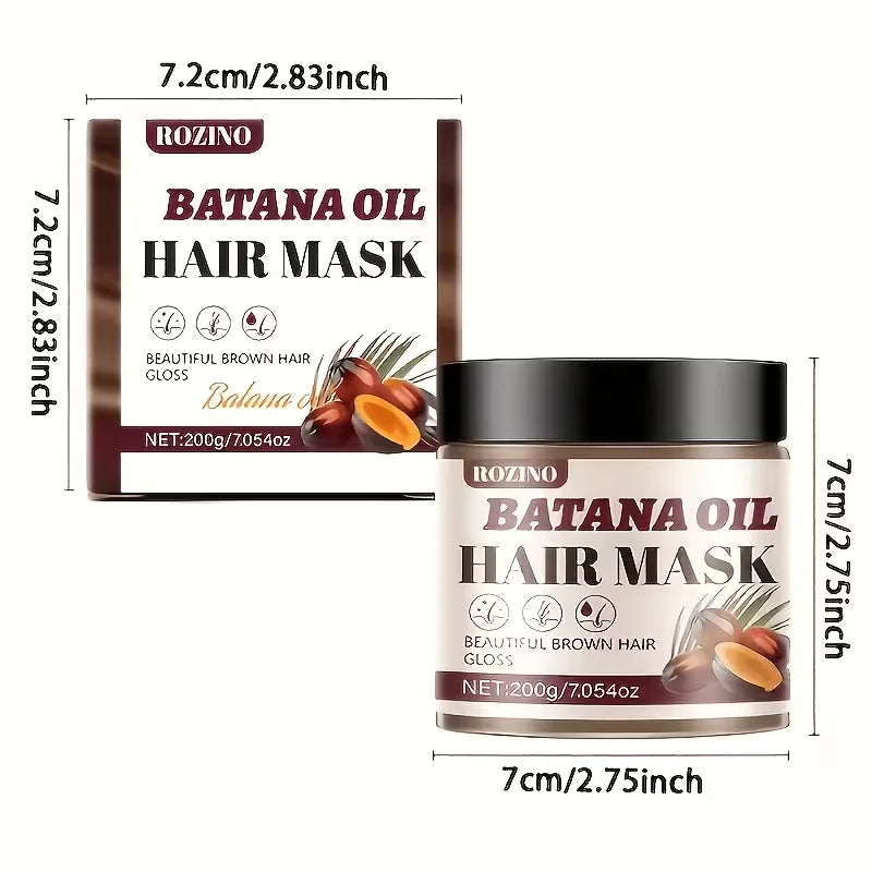 ROZINO Batana Oil Hair Mask 200g, Moisturizing Hair Conditioner for Dry Frizzy Hair, Nourishing Hair Treatment Mask for Smooth Shiny Hair, Deep Conditioning Hair Care, Easy to Use at Home
