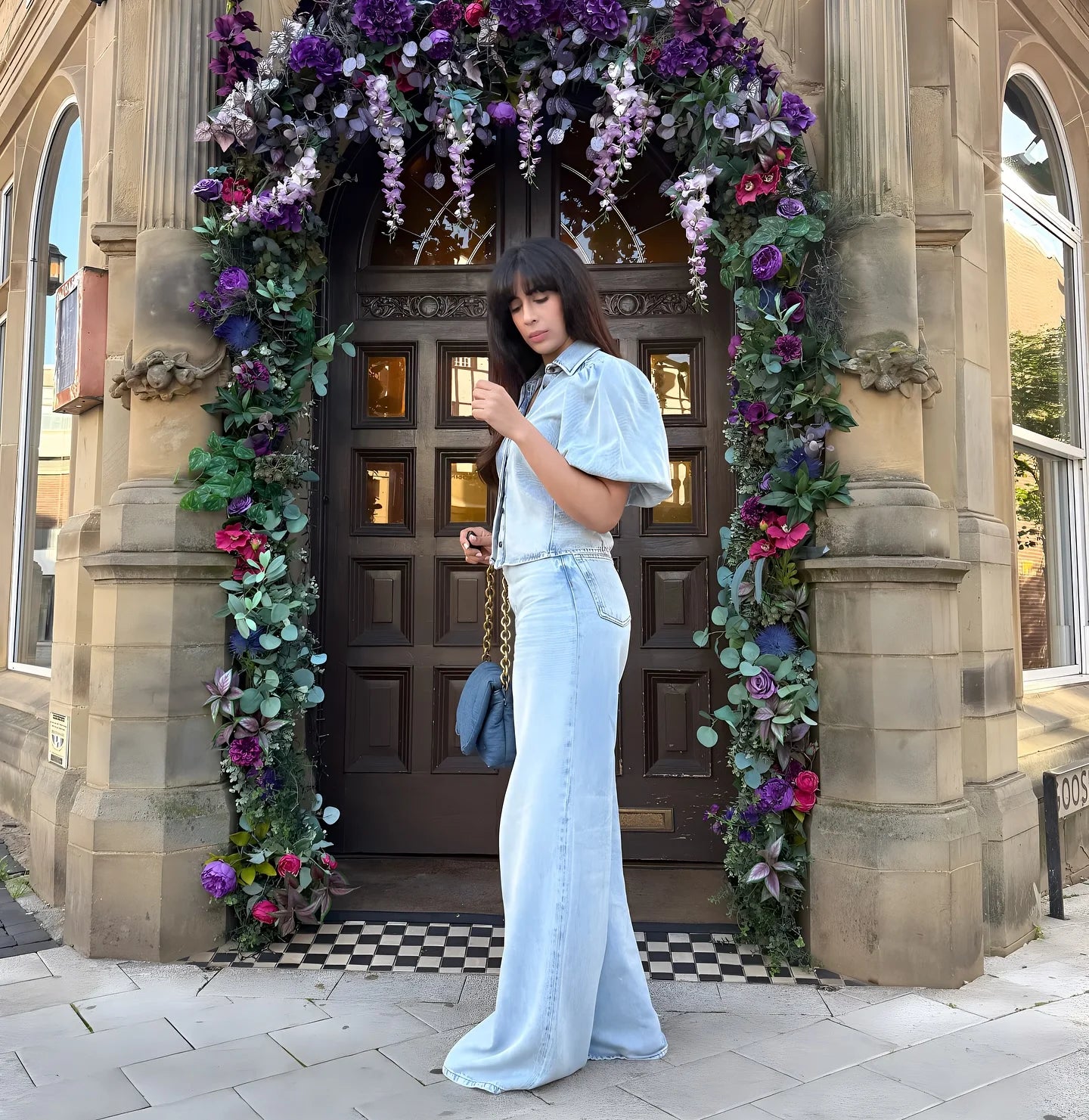 HH Women Summer New Fashion Thin Single-breasted Loose Folds Denim Shirt+High Waist Zipper Pocket Wide-leg Casual Pants Suit