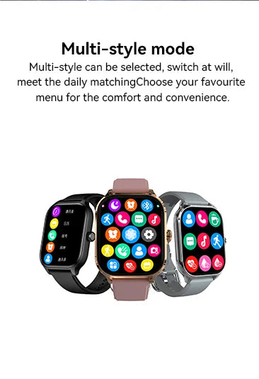 2026 New Smart Watch 2.01" HD Display Bluetooth Call Blood Oxygen Heart Rate Monitor Fitness Gift for Men Women