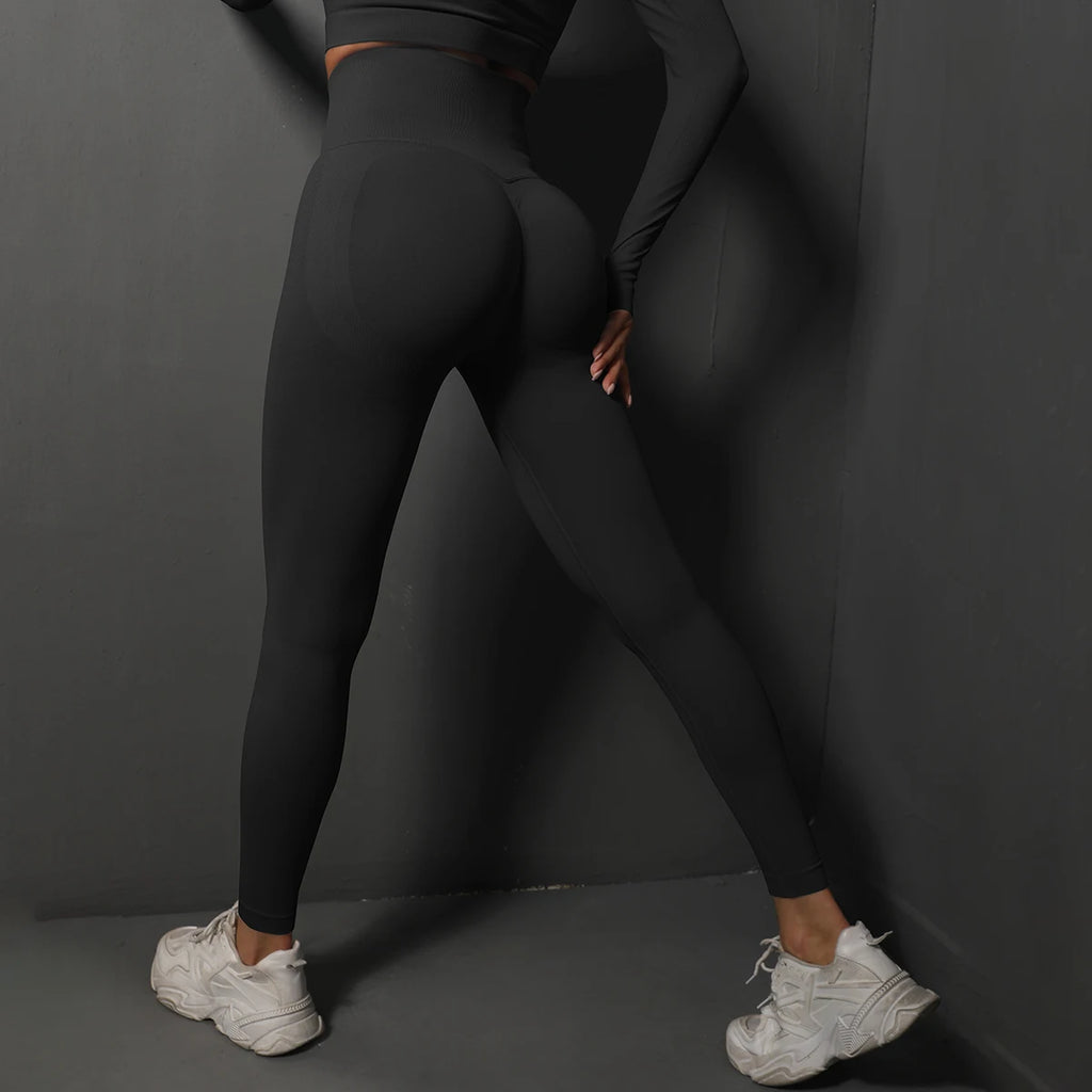 Workout Running Pants Women Yoga Leggings Hips Lifting Gym Leggings Seamless Sport Pants High Waist Fitness Leggings Bubble Butt