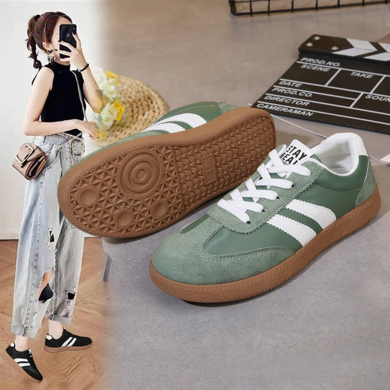 Contrast Color Casual Sport Shoes for Women 2025 Autumn Comfort Flat Sneakers Woman Lightweight Non Slip Walking Shoes Plus Size