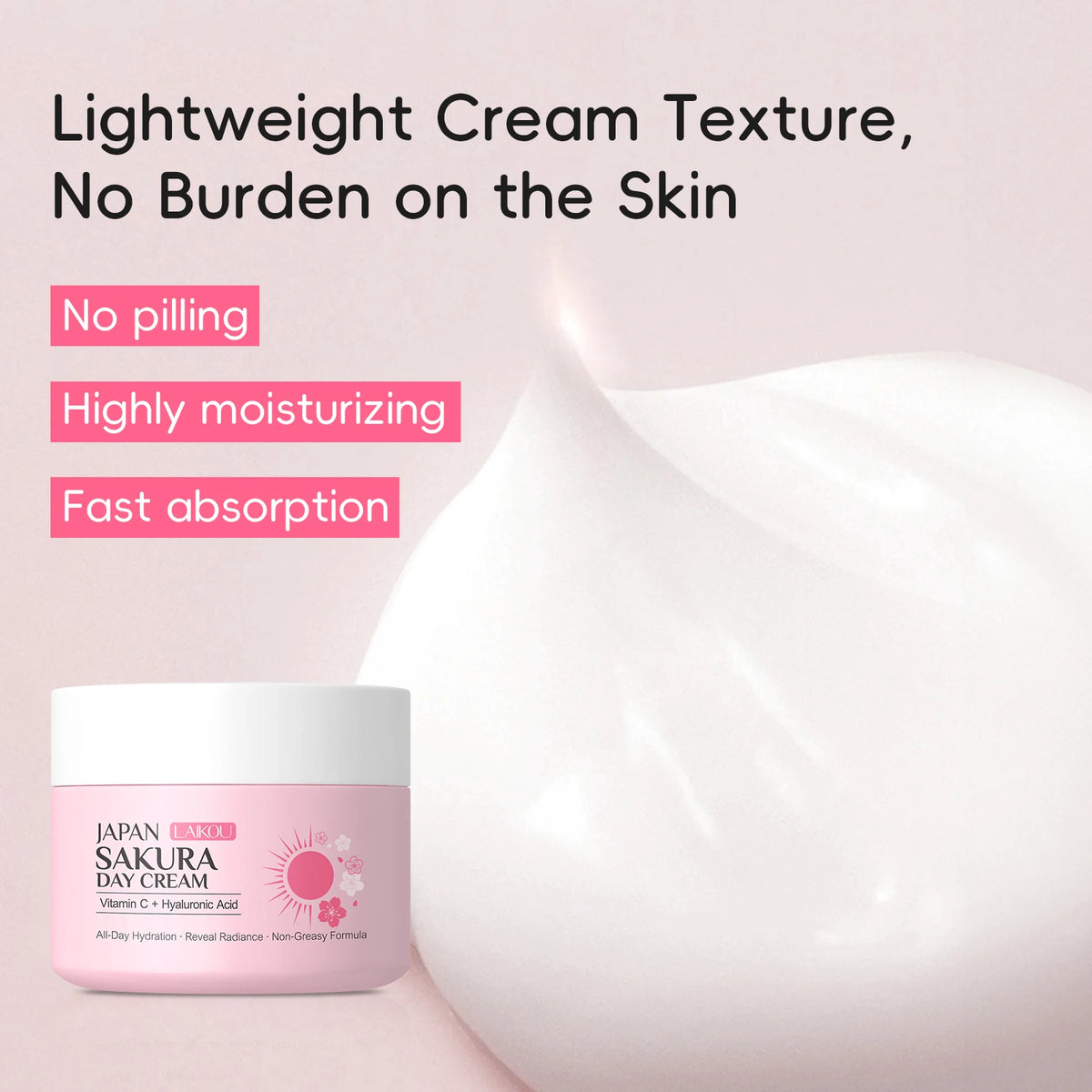 LAIKOU Japan Sakura Day & Night Cream Set 30g*2 Day Hydrating Night Repair Radiant Skin Care Kit