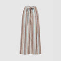 Women Loose Striped Printed Casual Pants 2026 Summer Autumn Elegant Drawstring High Waist Bohe Vacation Versatile Long Trousers