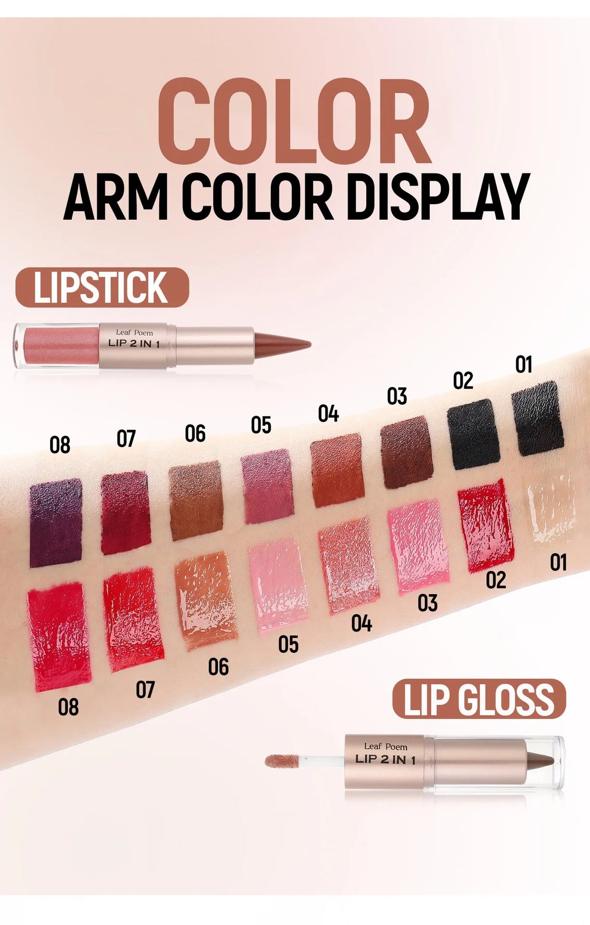 Pink Brown Tapered Lip Liner Contour Pencil Double Head Mirror Plumping Lip Glaze Crystal Lip Gloss Sexy Red Lips Tint Makeup