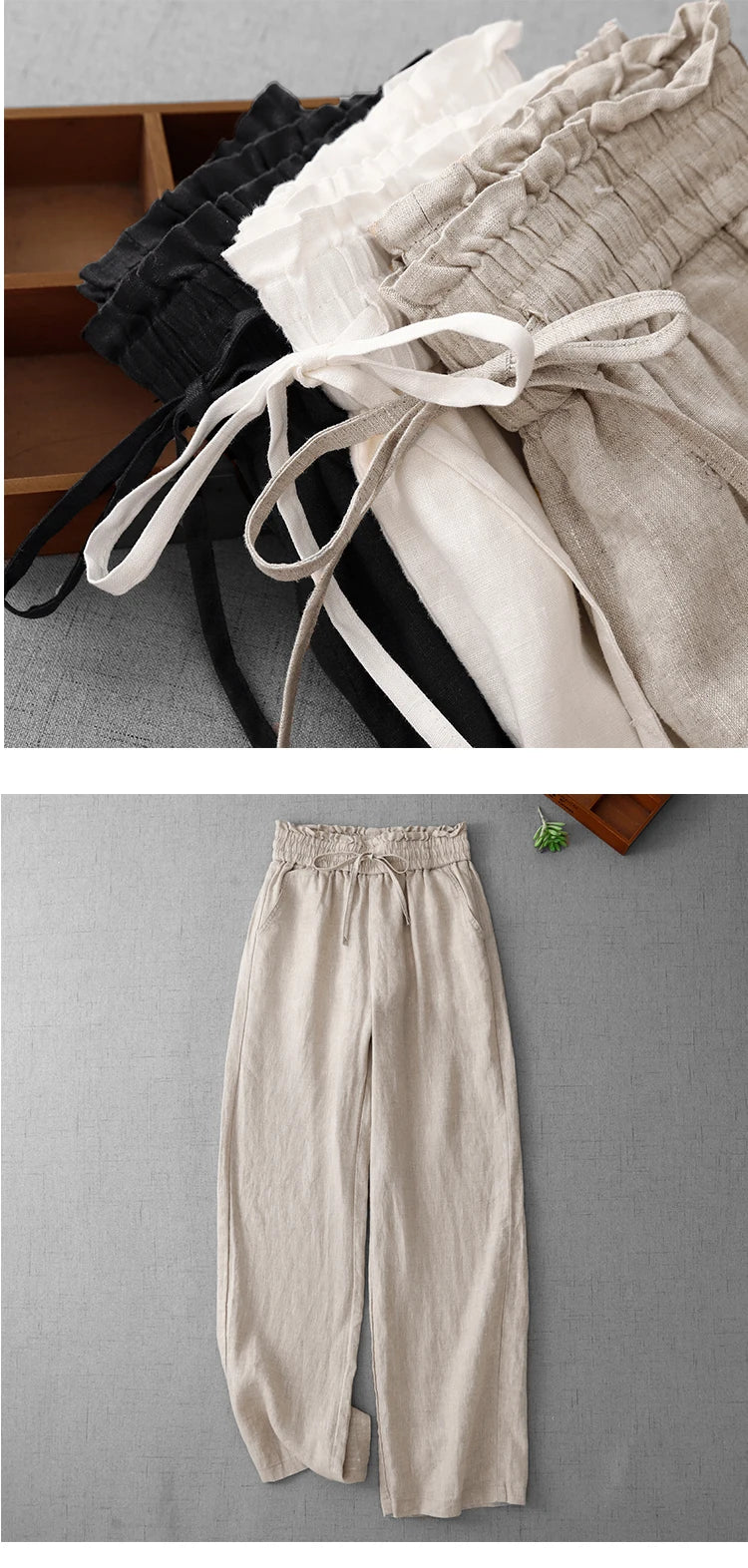 High Waist Wide Leg Pants Women's Thin Drapey Loose Casual Straight Long Trousers plus Size Comfortable Slimming Summer Pants