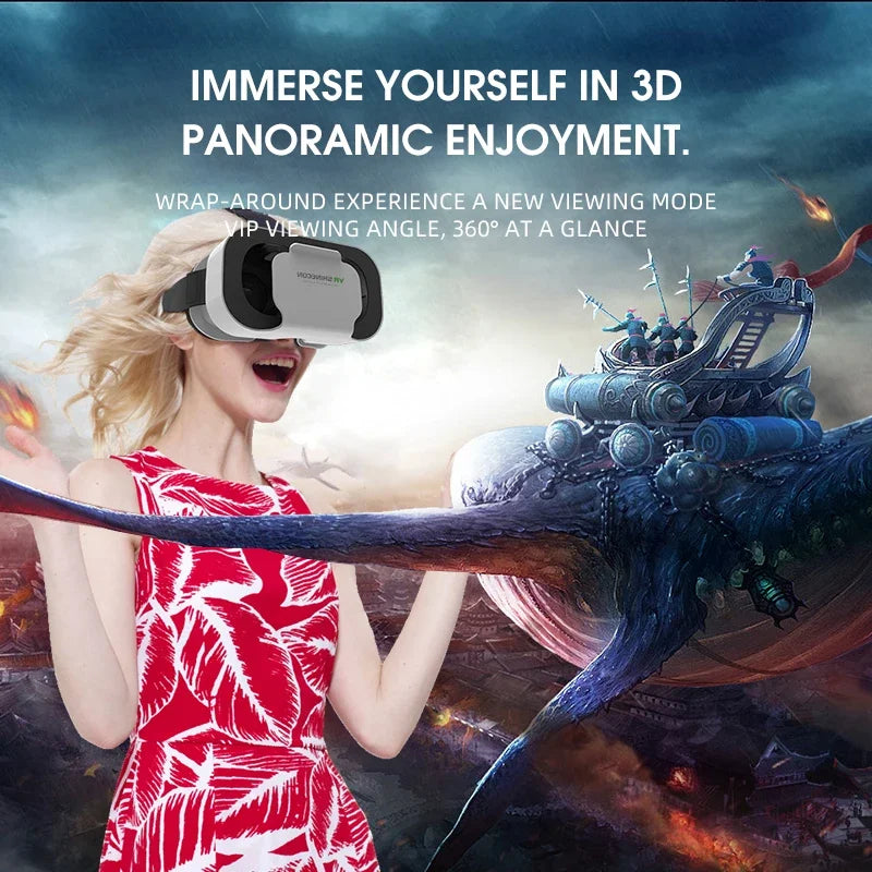 Smart Helmet Lenses 3D VR Glasses Virtual Reality Viar Goggles Headset Devices  For Cell Phone Mobile Smartphones Viewer