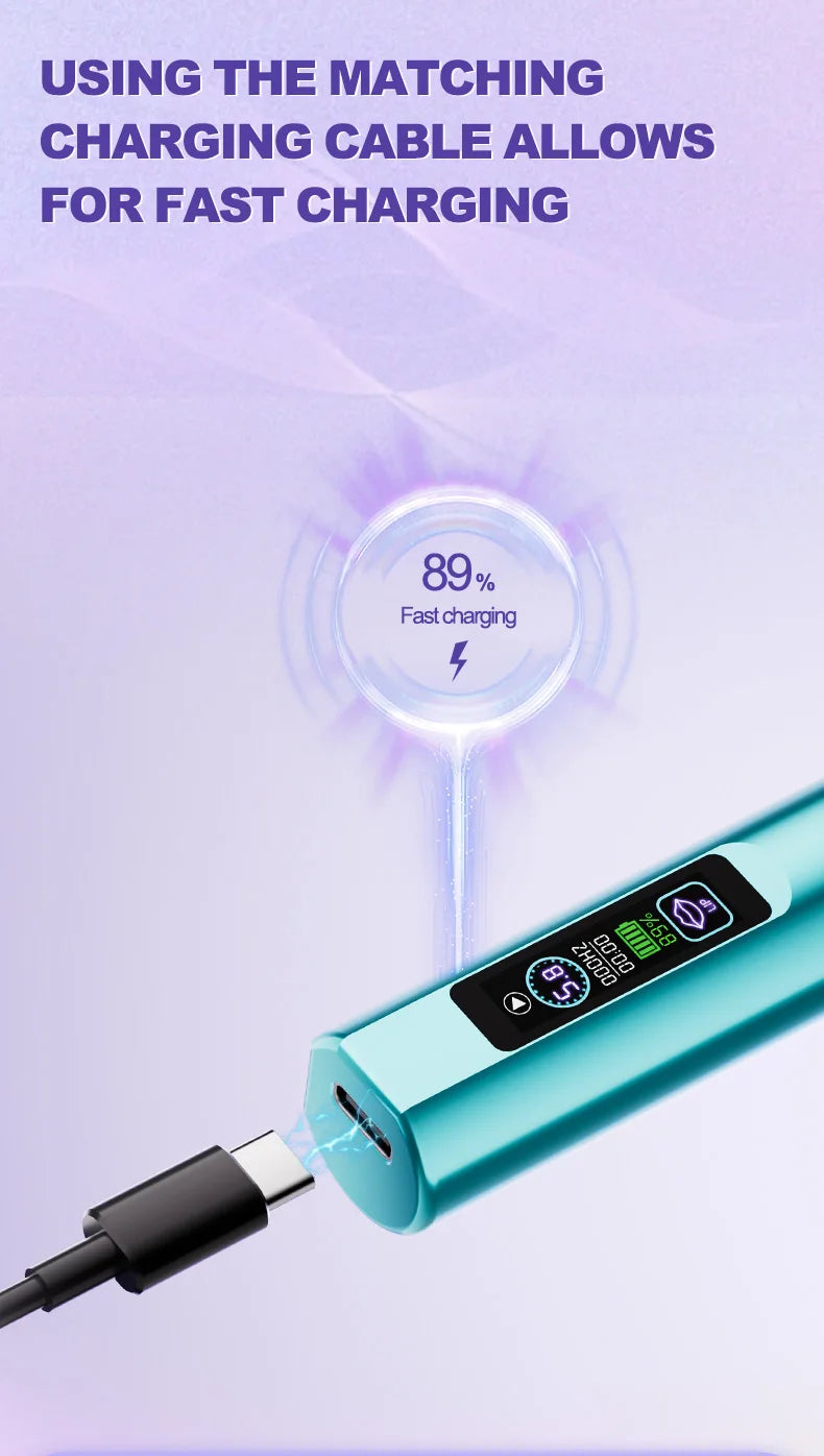 Ybeauty wireless dual battery embroidery machine P9 style with needle, contact lens, eyebrow tattooing machine