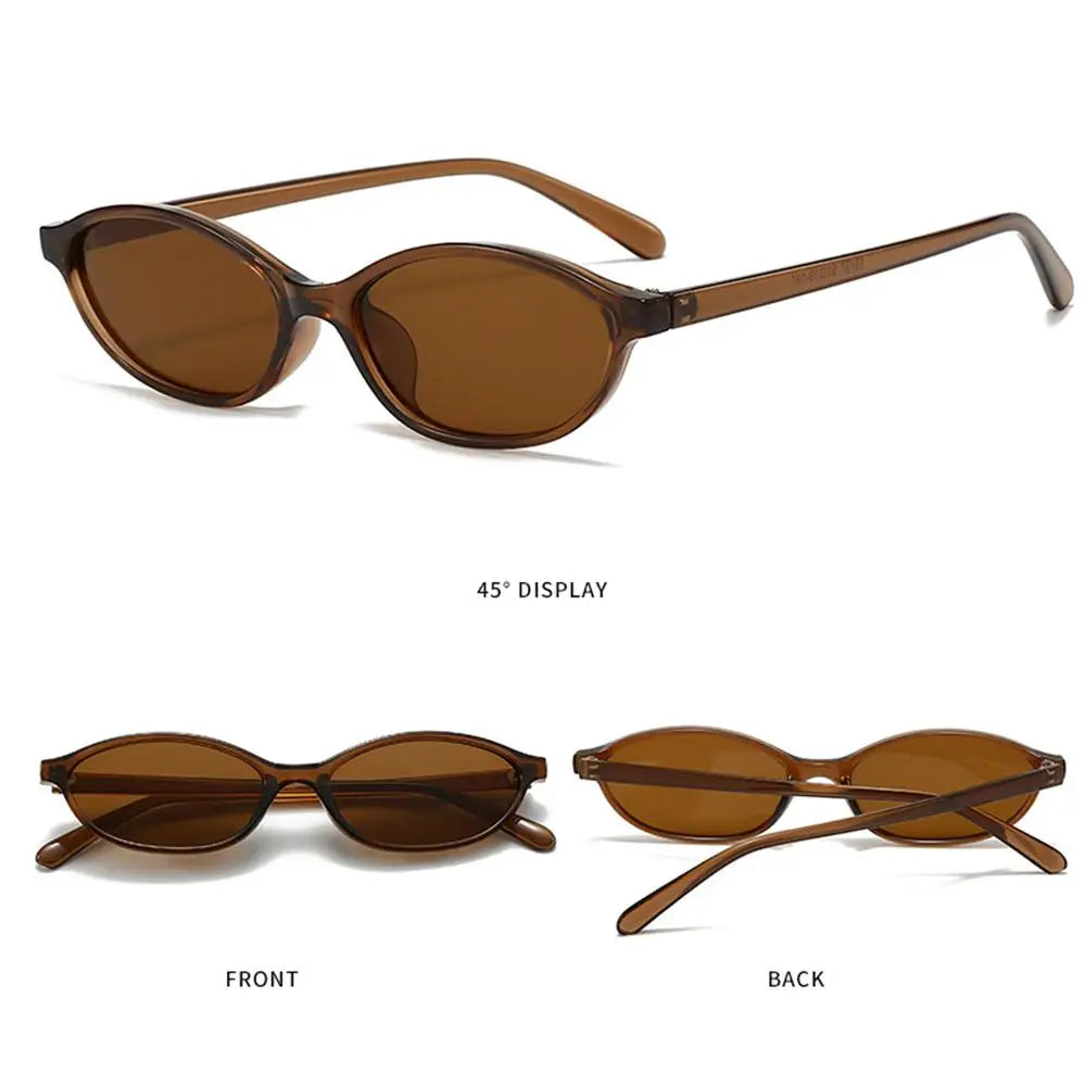 Vintage Cat Eye Oval Sunglasses Lightweight Trendy 90s Sunnies UV protection Sun Glasses for Women & Men