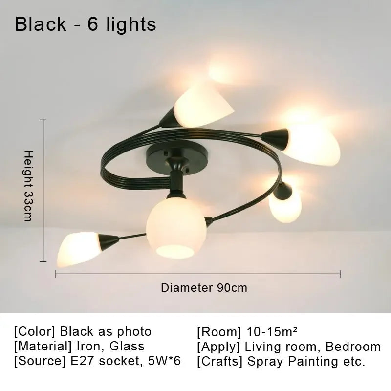 2025 Modern Led Ceiling Chandelier Nordic Glass Lamp Bedroom Kitchen Living Room Dining Room Decoration Home Ceiling Light Fixtu