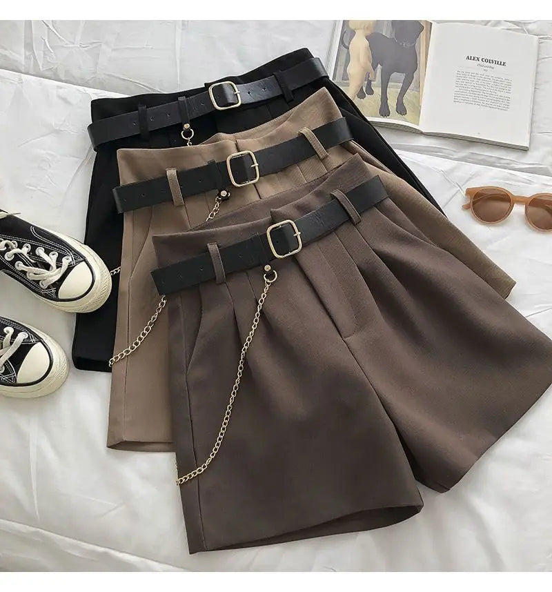 Women's Summer Suit Shorts 2025 New Korean Version Slim High Waist Casual