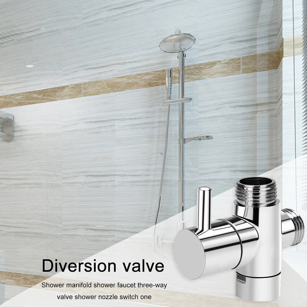 Faucet Adapter 3 Way G1/2 Valve Bathroom Shower Nozzle Diverter Valve Shower Nozzle Switch Adapter Connector Switch Shower Valve