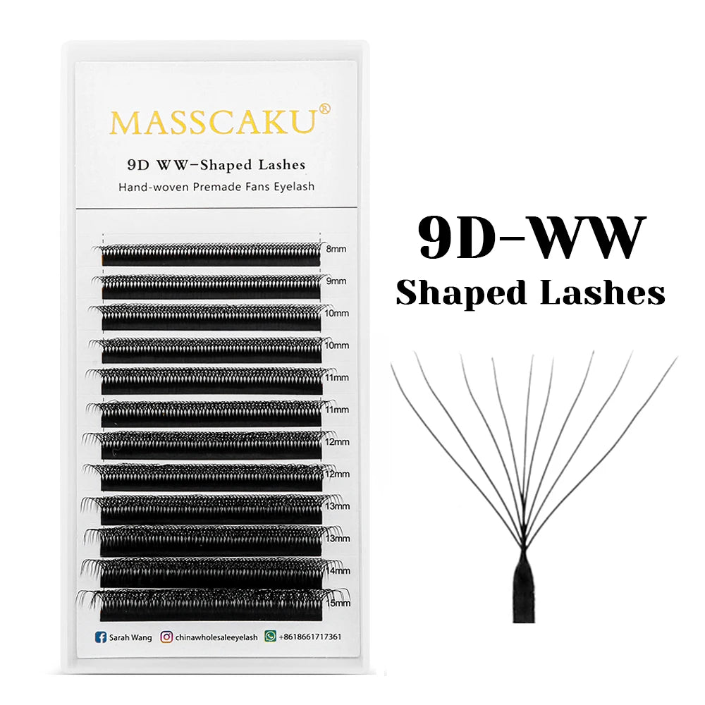 MASSCAKU 3D 6D 8D W Shape Lashes Global Wholesale Eyelash Clusters Easy Fan Volume Wispy Fake Lash Premium Dense Cilia Supplier