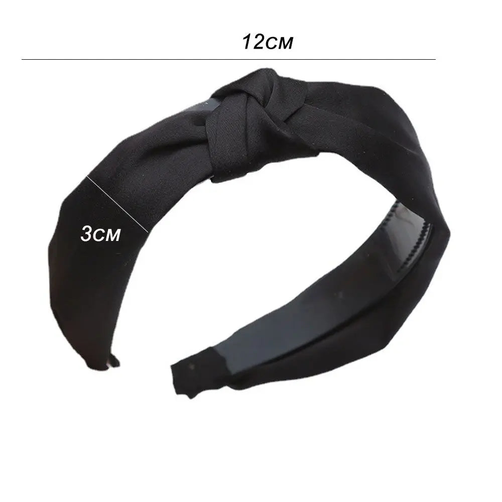 Women Girls Wide Top Knot Hair Bands Headdress Solid Color Cloth Headband Bezel Girls Hairband Hair Hoop Female Hair Accessories