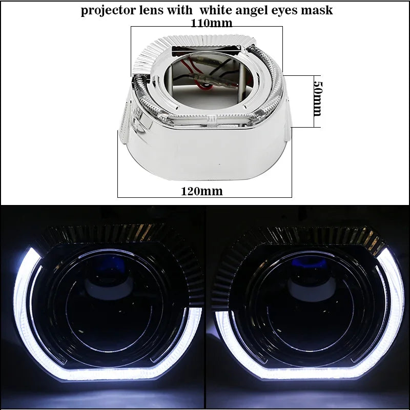 Sanvi Car 2.5'' Bi LED Lenses Hyperboloid Projector Headlights 12V 94W With Angel Eye Mask For H4 H7 9005 9006 Car Accessories