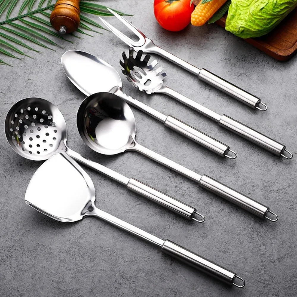 Durable Stainless Steel Wok Spatula Long Handle Kitchen Gadgets Kitchen Cooking Utensil Set Slotted Turner Cooking Tools