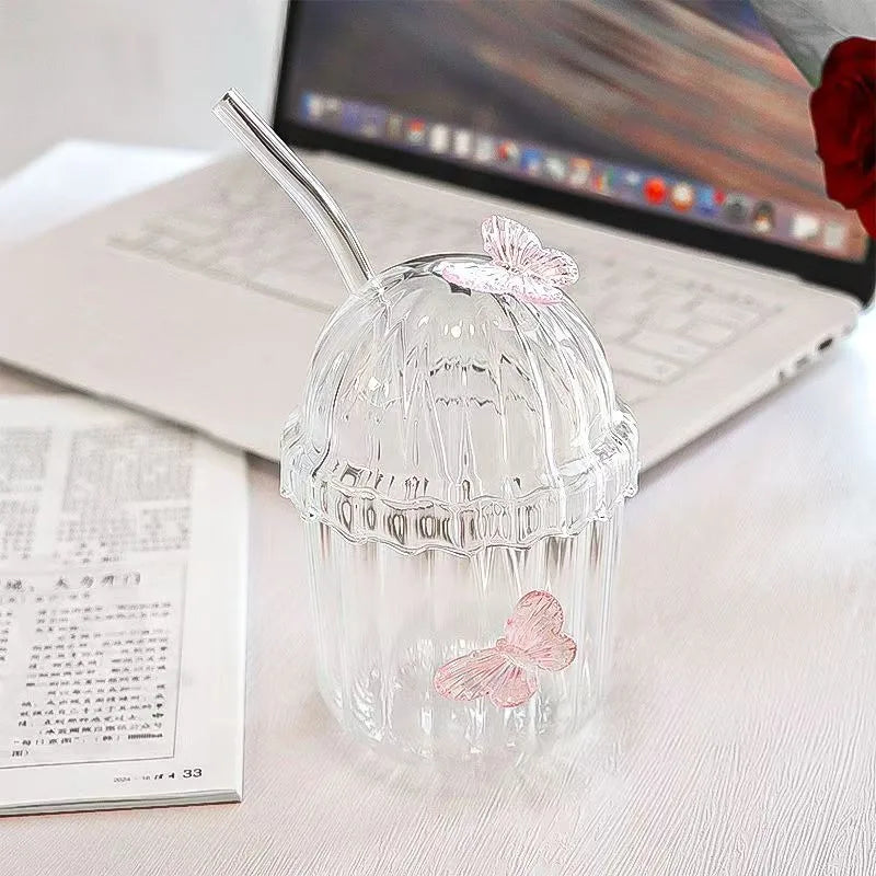 Butterfly Transparent Twisted Glass High Beauty Water Cup Beer Glass Household Juice Whiskey Glasses Cold Drink Glassware