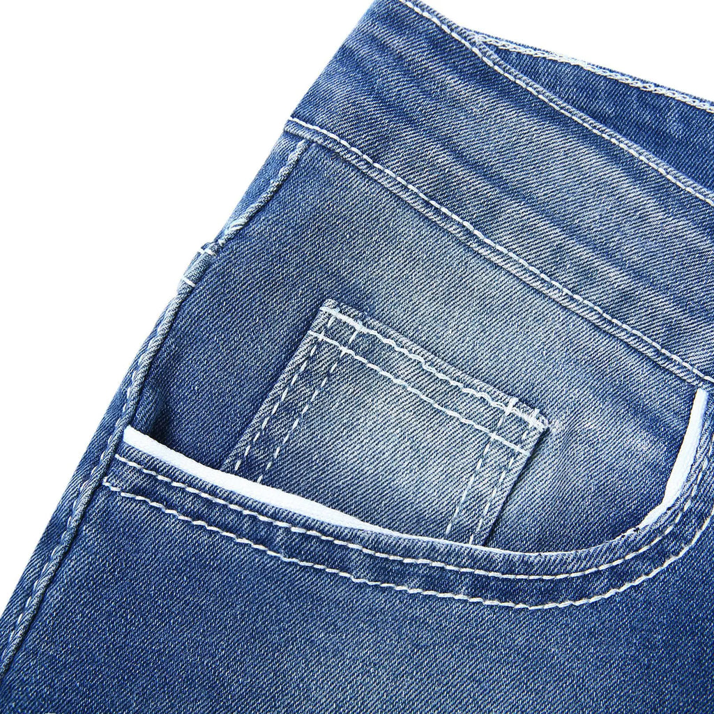Kakan - High-quality Men's Personalized Double-line Jeans, New Dark Blue, Light Blue, Black Jeans K05-8878 In Spring and Autumn