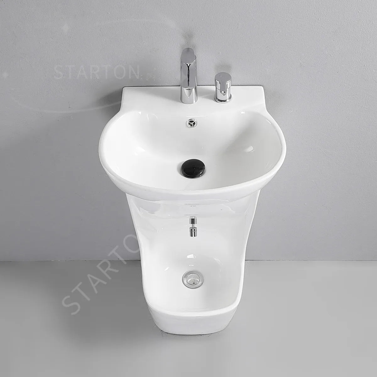 Mounted Pedestal Sink White Ceramic Hand and Foot Wash Basin Bathroom Basins Foot