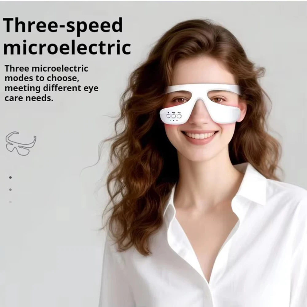Smart Eye Massager 3D Red Light Eye Fatigue Dark Circles Relaxing Under-Eye Glasses Massage Beauty Machine
