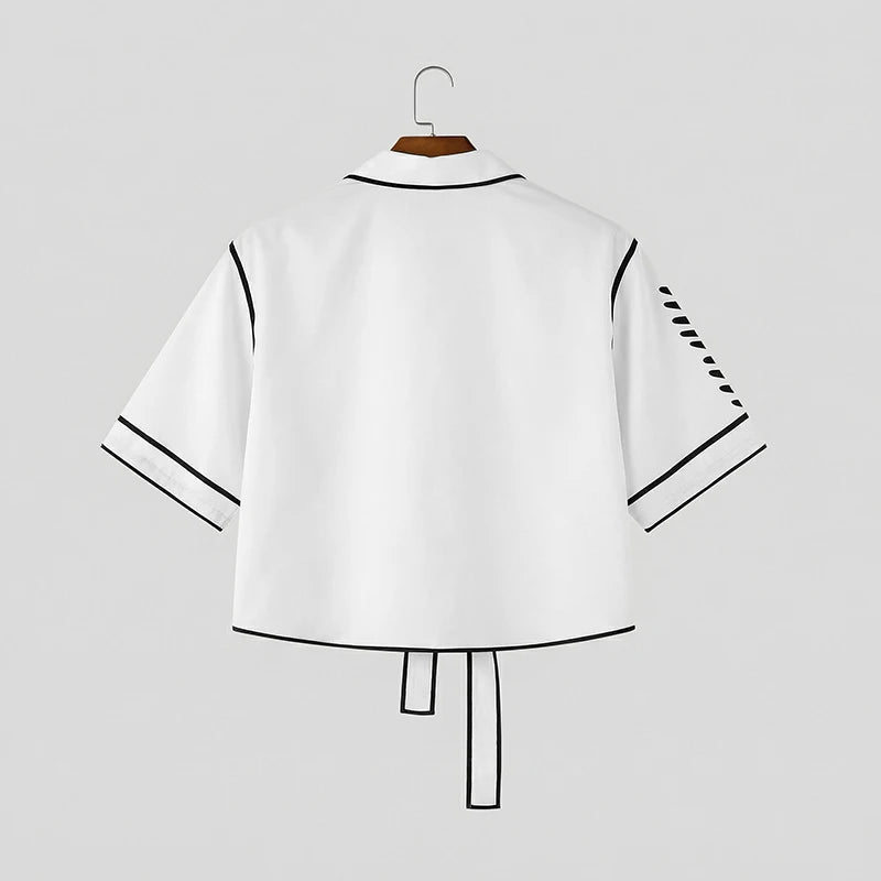 INCERUN Men's Shirt Printing Lapel Short Sleeve Flower Casual Men Clothes Streetwear Summer 2026 Fashion Crop Tops For Man S-5XL