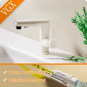VGX Multifunctional Bathroom Faucets Pull Out Basin Mixer Sink Faucet Gourmet LED Temperature Tap 360° Tapware Crane Brass White
