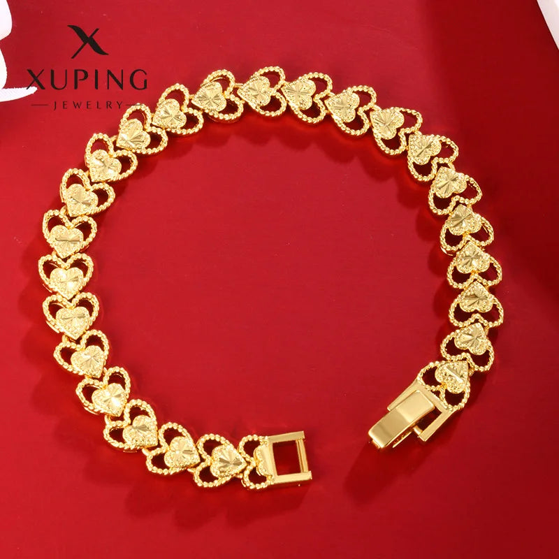 Luxury 24K 9999 Pure Gold real gold Women's Hollow Love Bracelet Fashion Vintage Buckle Bracelet