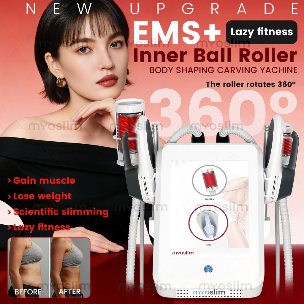 EMS RF 6500W 2 in 1 Body Sculpting Machine Electromagnetic Roller Massage Slimming Contouring Muscle Toning Salon Spa Home Use