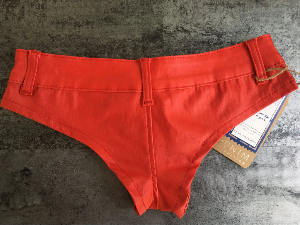 Women's Mini Ultra Shorts Low Rise Stretch PU Faux Leather Shorts Bikini Hot Pants Red Black Summer 2025 Streetwear