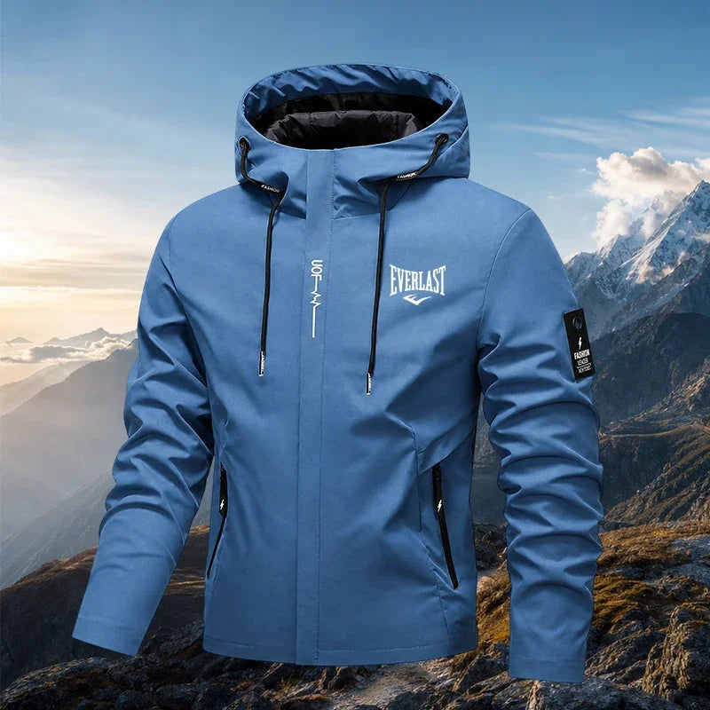 Men's Lightweight Hooded Hiking Jacket 2026 Solid Color Breathable Wear-Resistant Outdoor Casual Daily Wear
