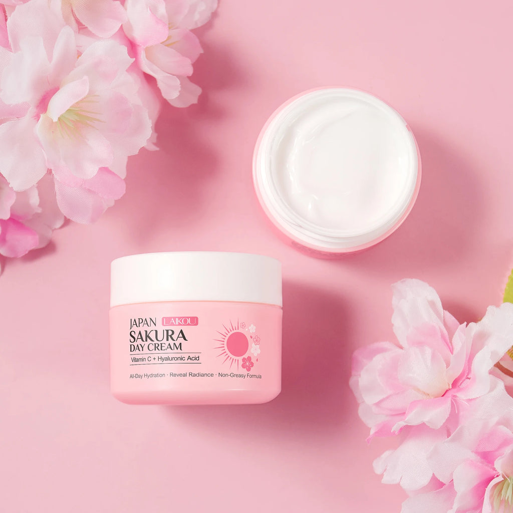 LAIKOU Japan Sakura Day & Night Cream Set 30g*2 Day Hydrating Night Repair Radiant Skin Care Kit
