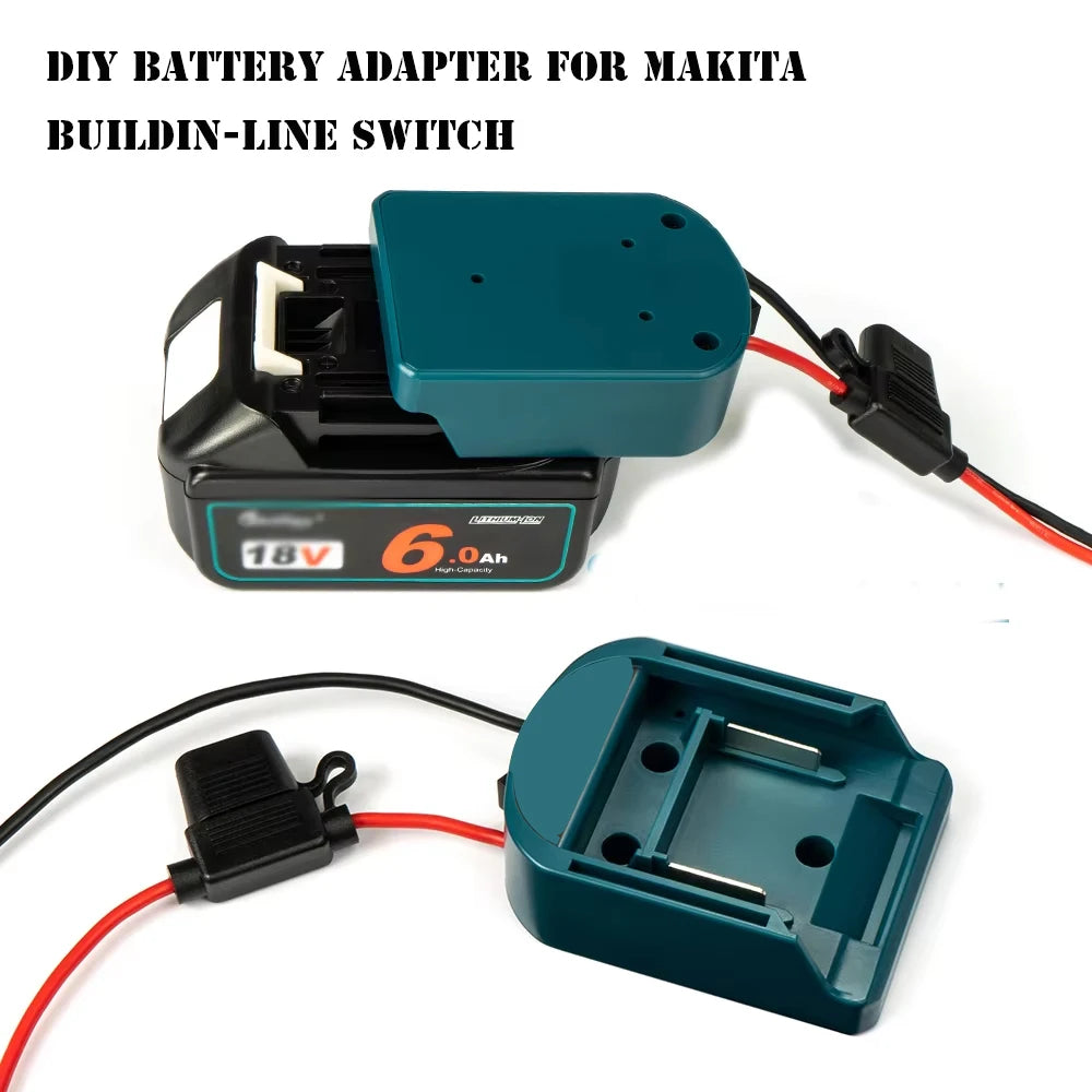 External Battery Adapter Converter for Makita 14V/18V Battery DIY Power Tool box mod Plug accessories fuse and ON/OFF switch