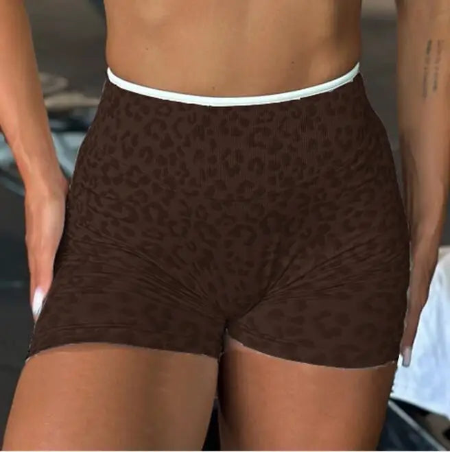 Scrunch Seamless Tights Leopard Seamless Yoga Pants Squat Proof High Elasticity Fitness Shorts Running Workout Legging XP269