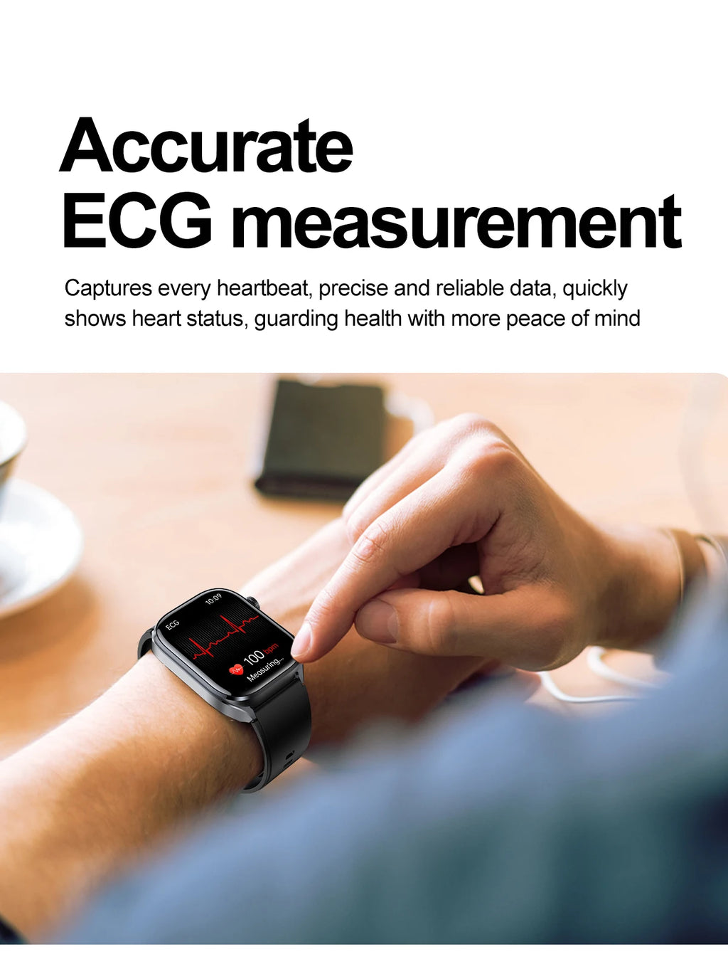2026 New AI-Diagnosis Care Smartwatch Accurate ECG Uric Acid Lipids Blood Pressure Body Fat IP68 Waterproof Fitness Smartwatch