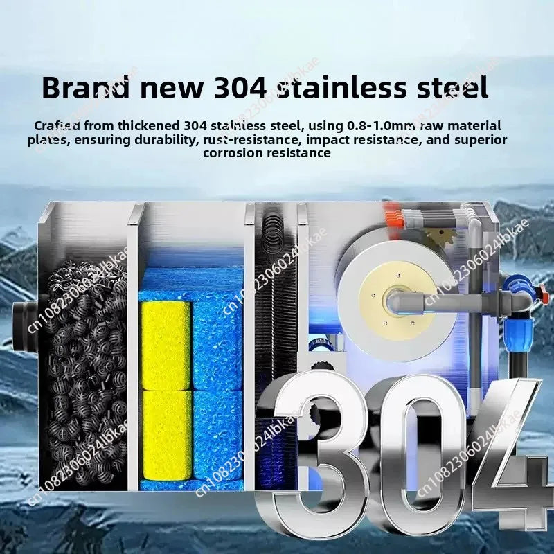 Aquaculture Drum Filter Stainless Steel Micro Screen Pond Water Recirculation Waste Remover Strainer